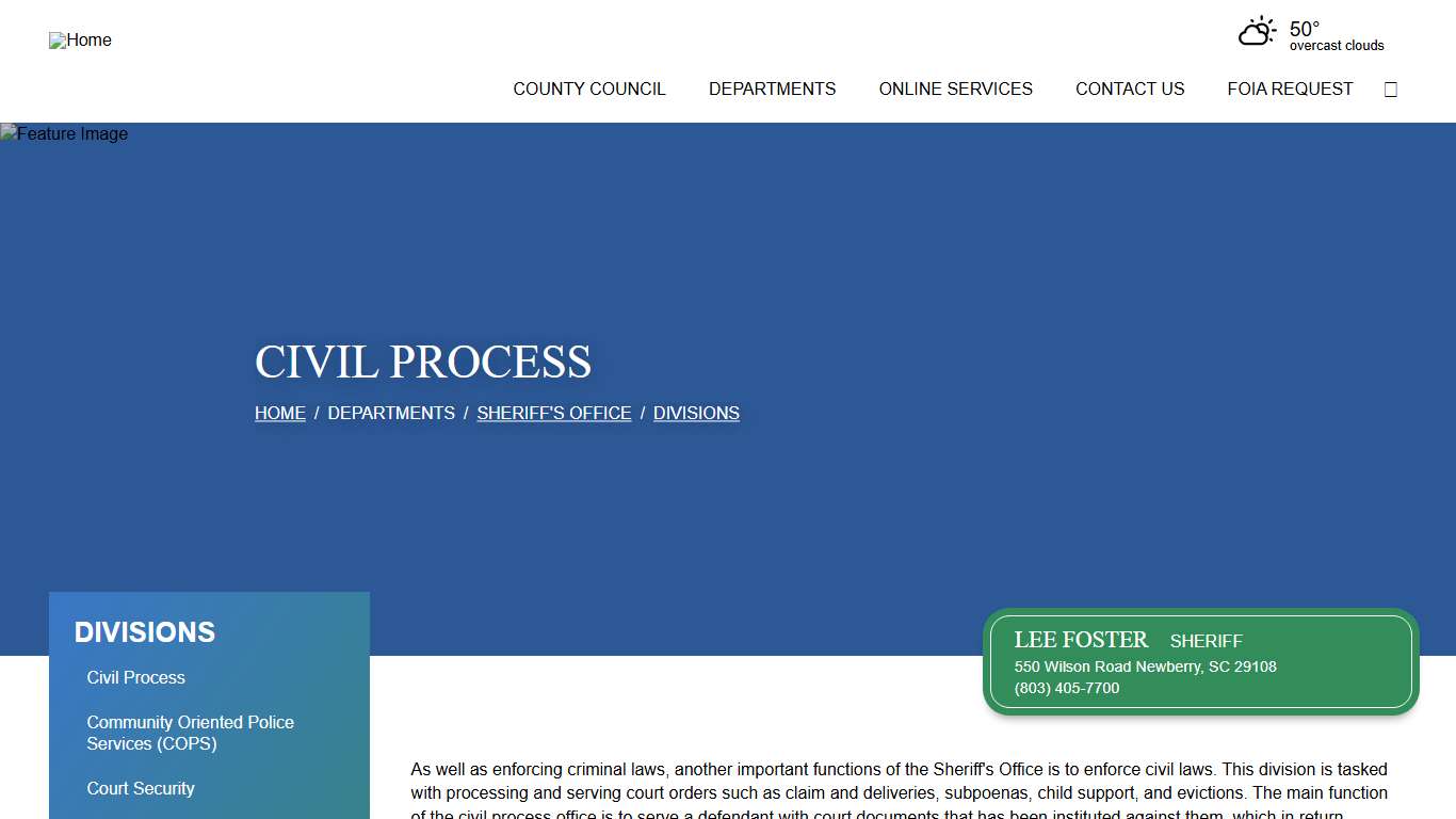 Civil Process Newberry County, SC