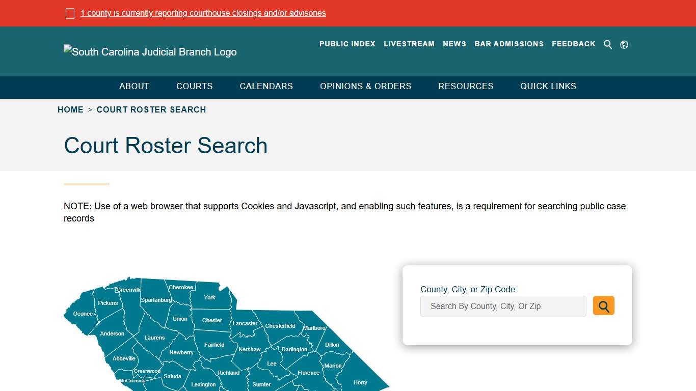 Court Roster Search - South Carolina Judicial Branch